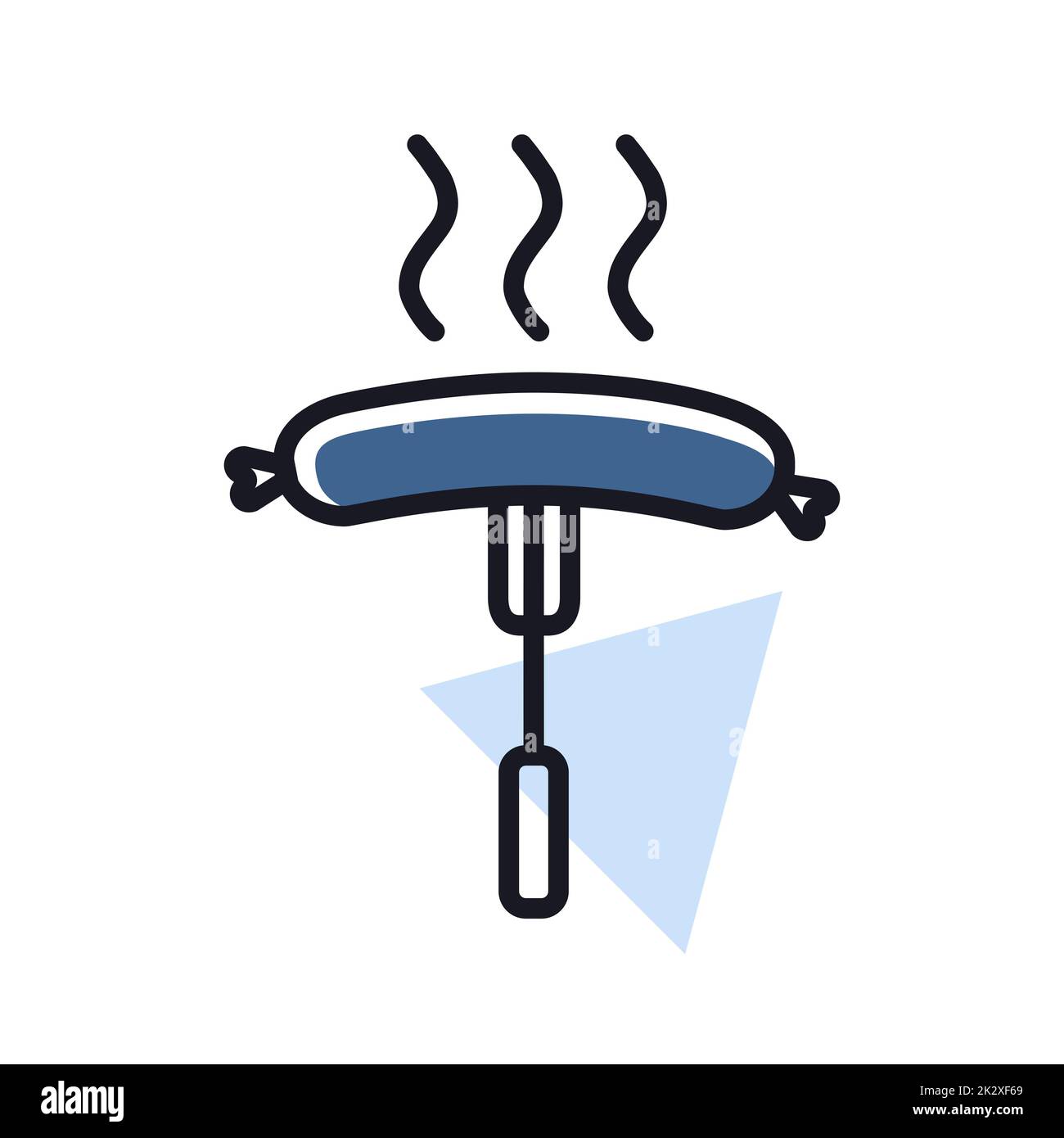 Sausage fork vector icon. Fast food sign Stock Photo