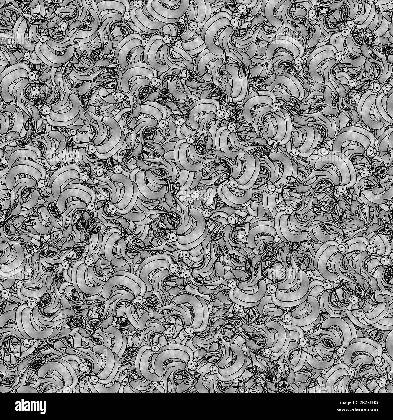 Crazy Monster Drawing Motif Random Pattern Stock Photo - Alamy