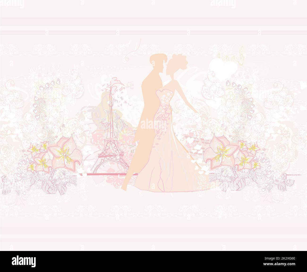 Romantic wedding couple in Paris dancing near the Eiffel Tower ...