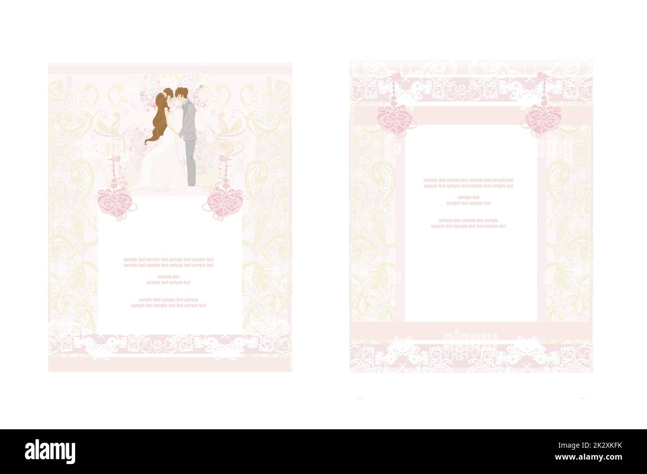 wedding dancing couple on abstract background card Stock Photo - Alamy