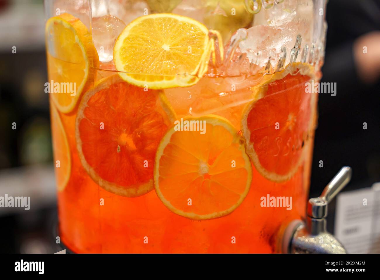 Fresh juice with orange slices Stock Photo