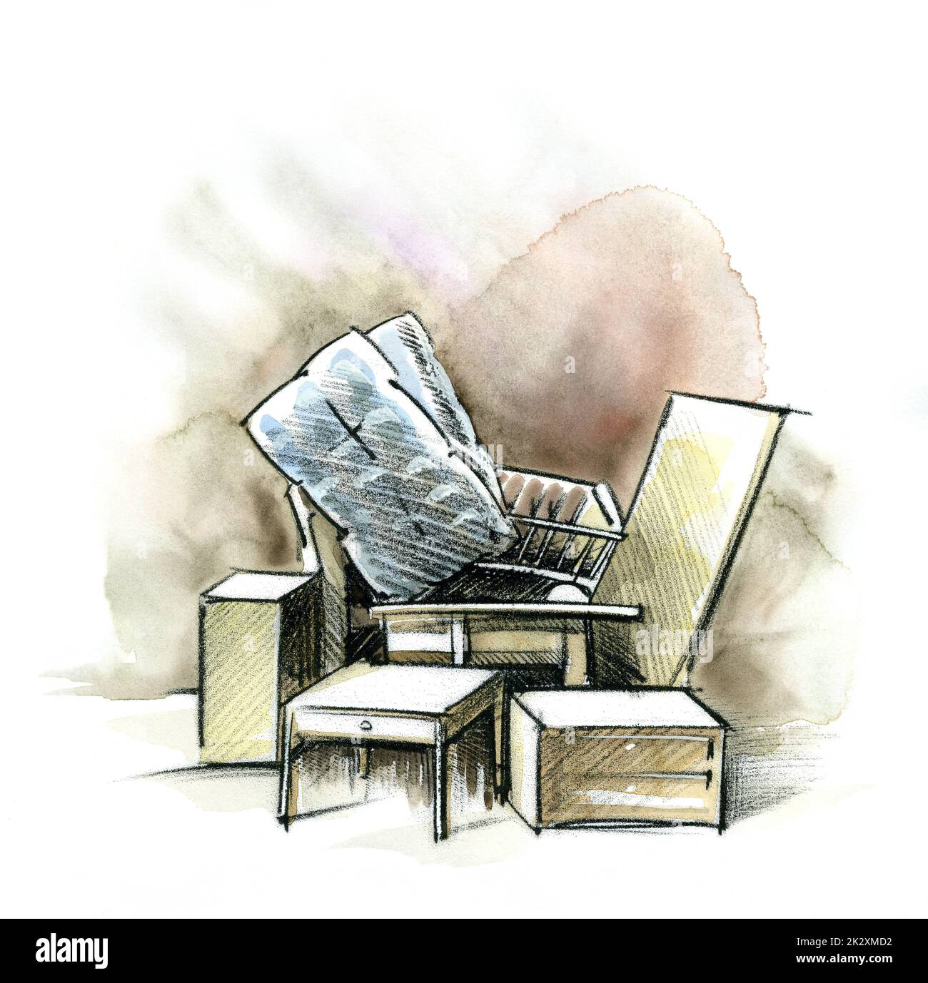 Bulky waste illustration Stock Photo