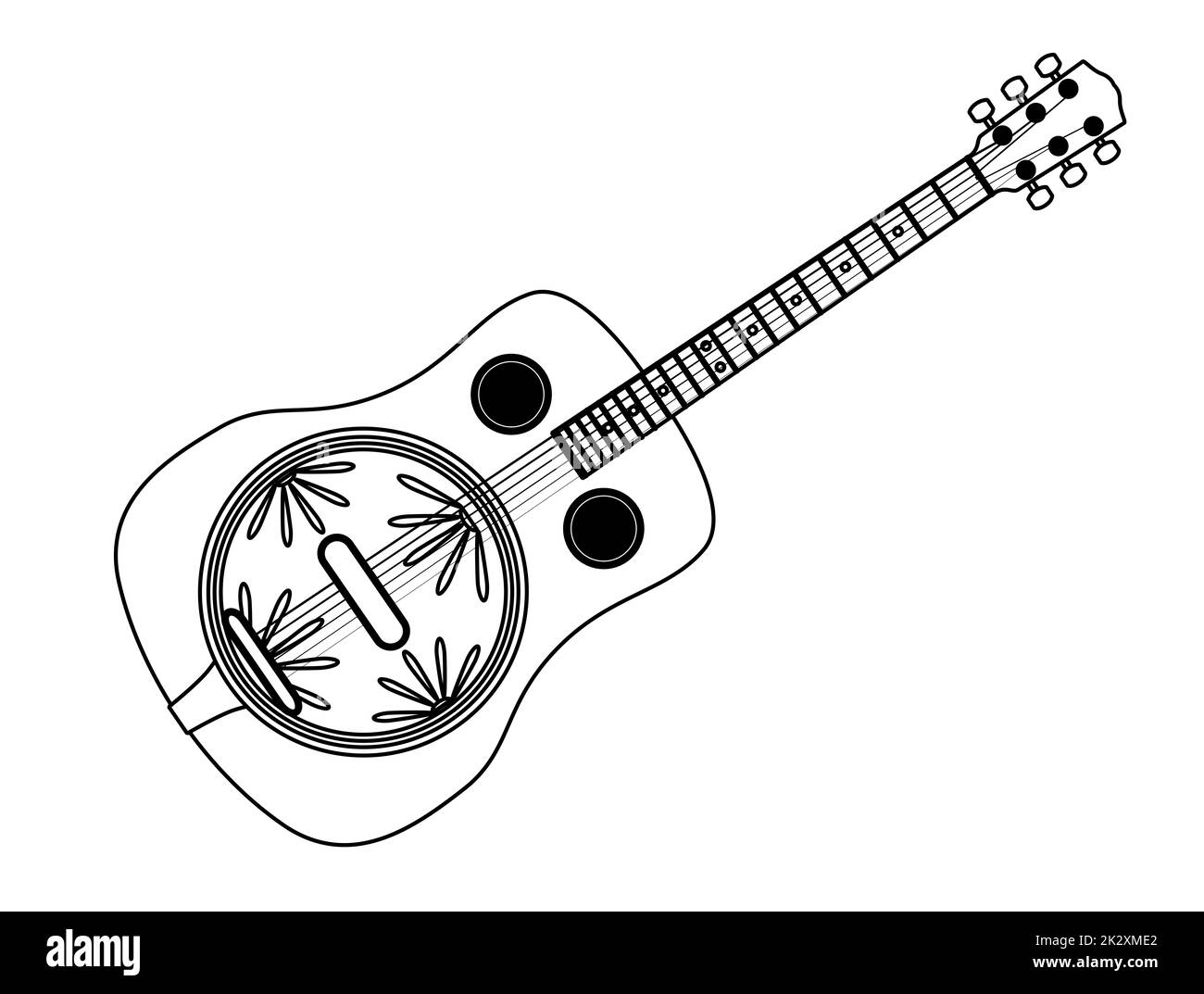 Metal Resonator Guitar In Outline Stock Photo Alamy