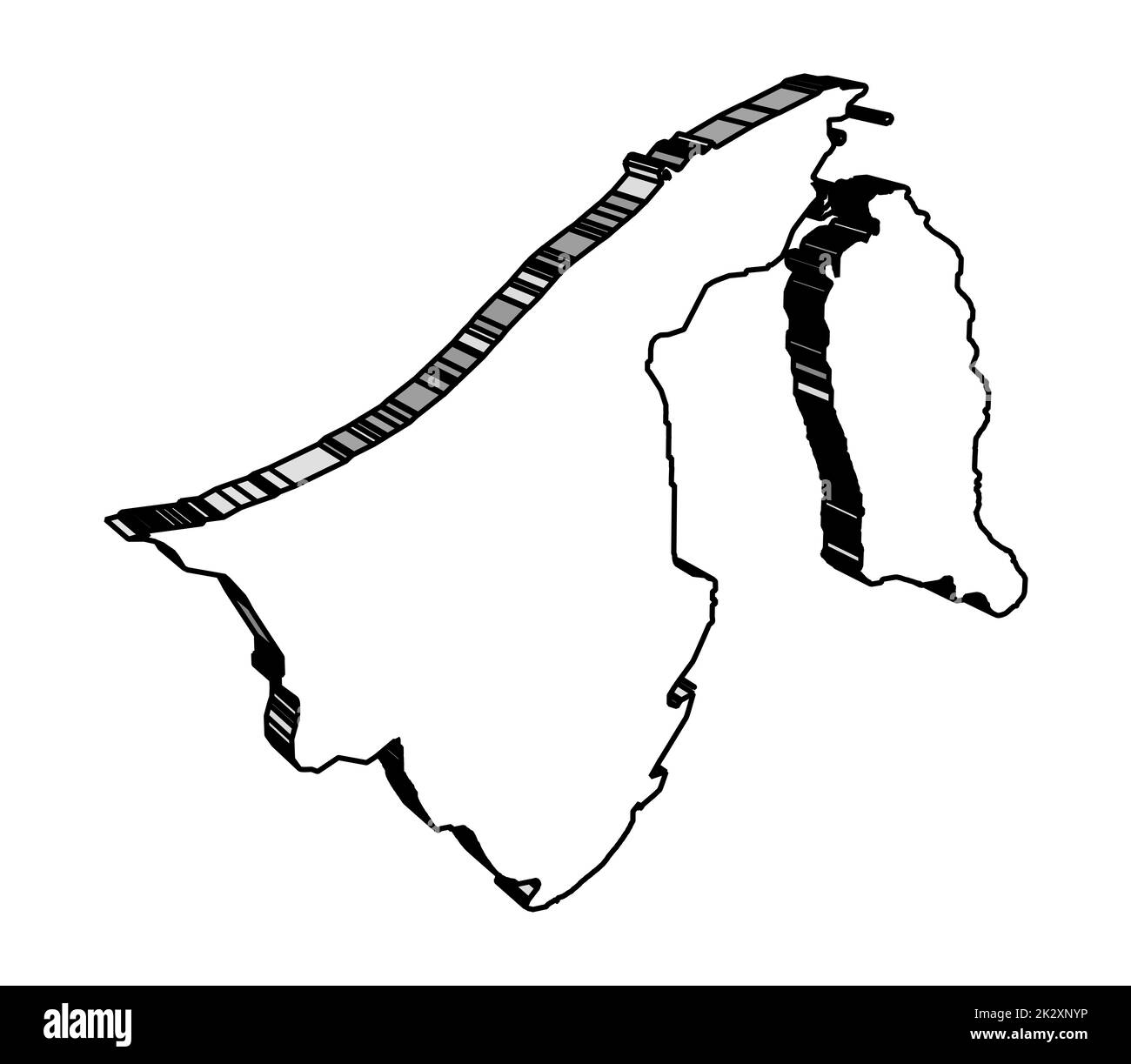 Brunei isolated 3d silhouette map stock photo alamy