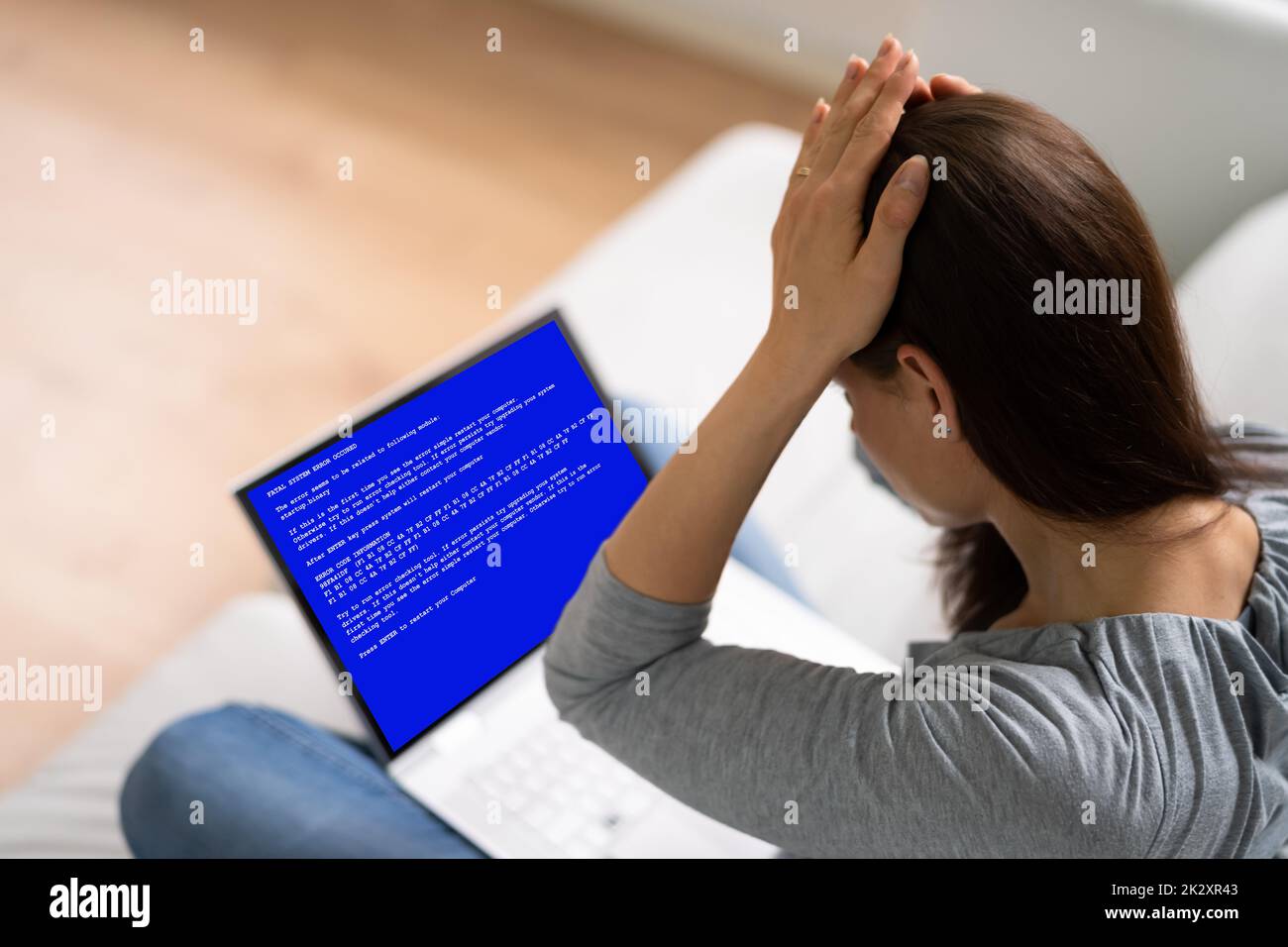 Blue BSOD Error At Computer Stock Photo - Alamy