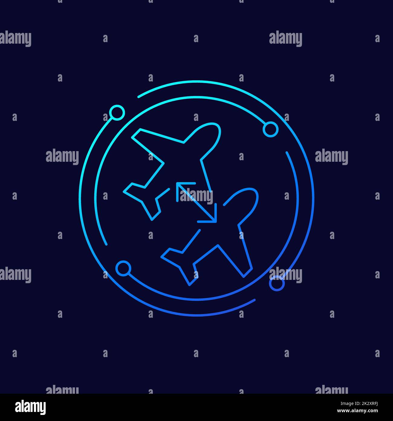 connecting flight, transit line vector icon Stock Vector Image & Art