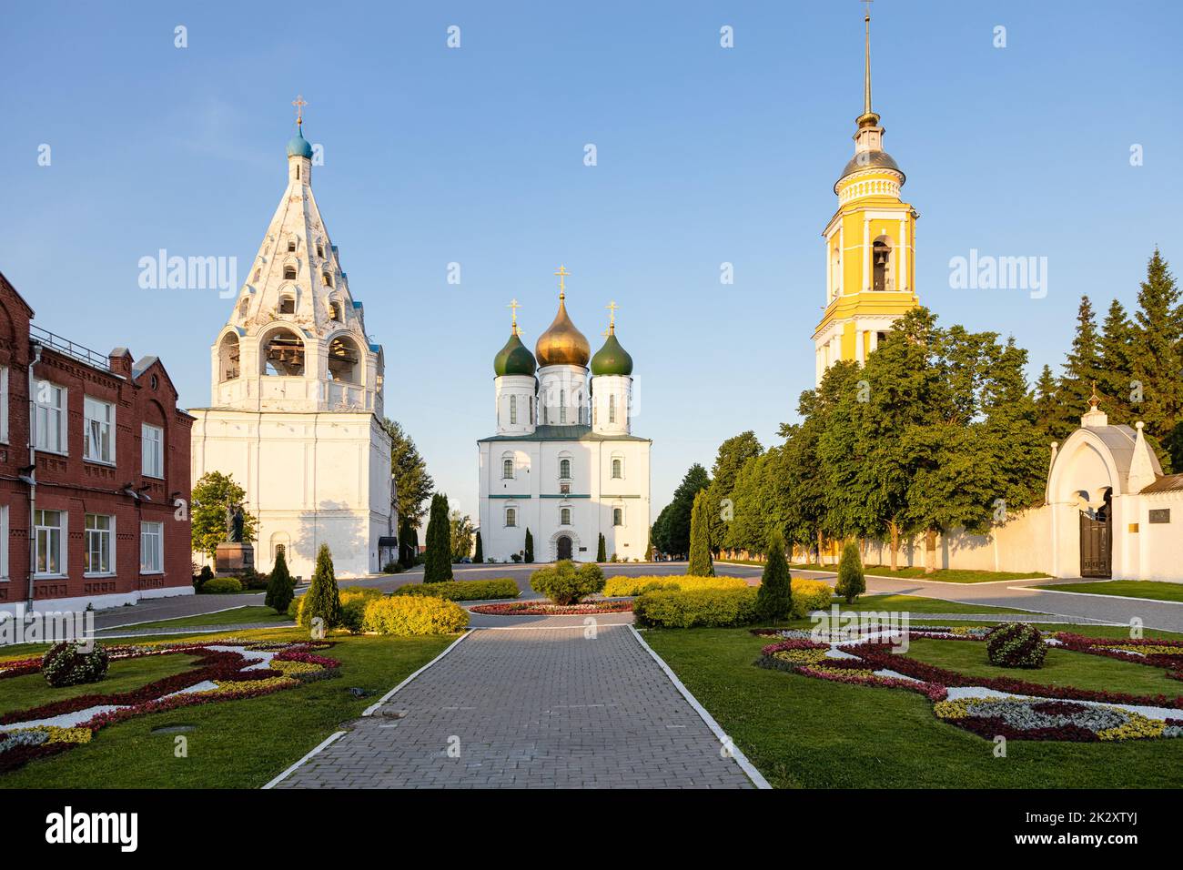 Cathedral (Sobornaya) Square in Kolomna city Stock Photo