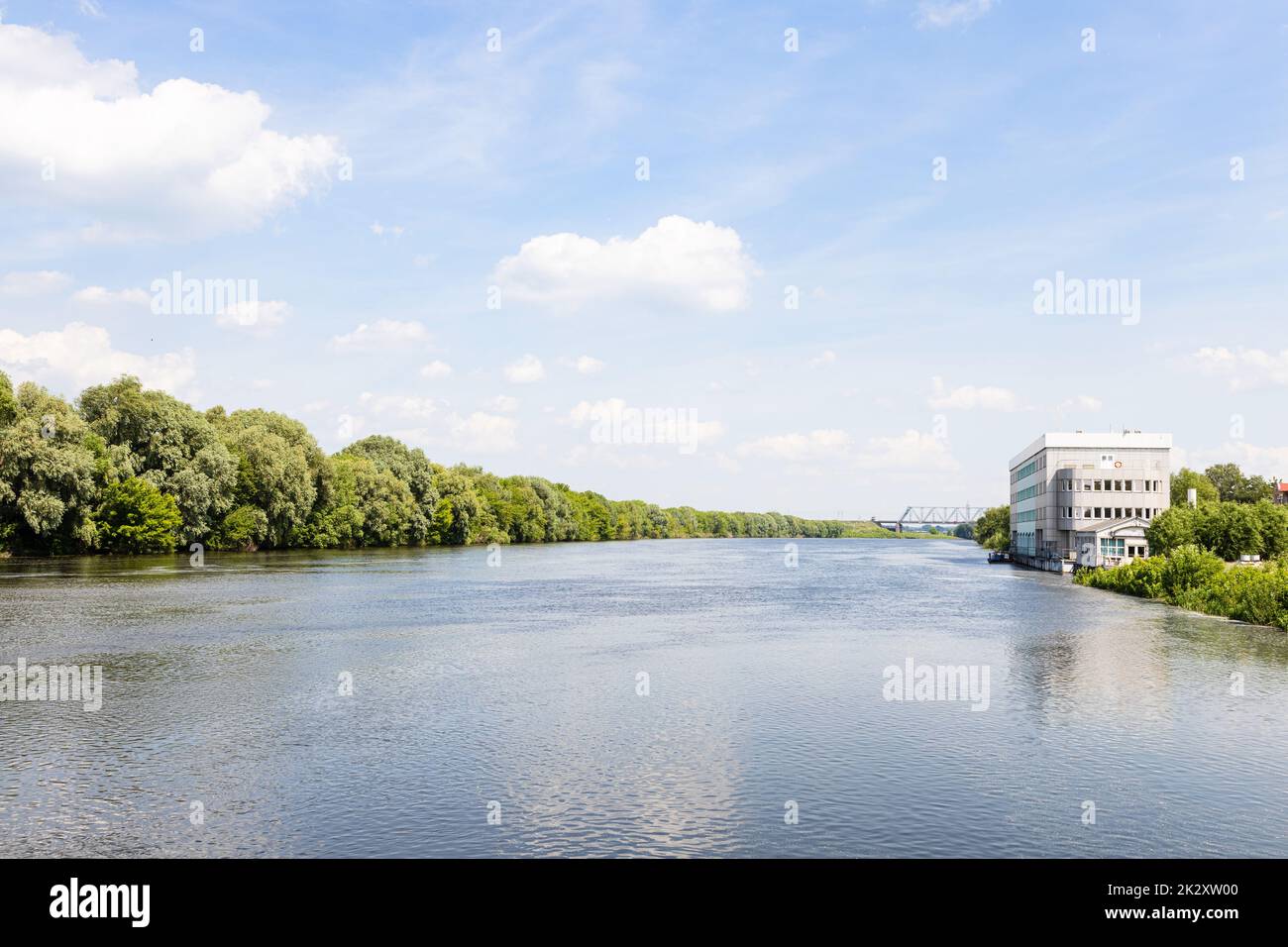 view of Moskva river with waterfront in Kolomna Stock Photo