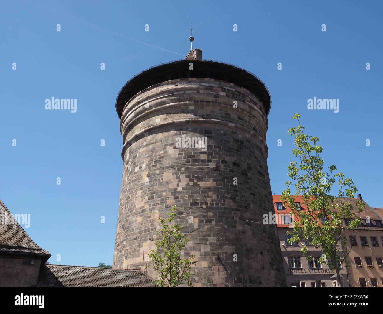 Frauentor tower in the city walls in Nuernberg, Germany Stock Photo
