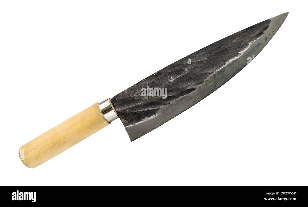 utility knife with wooden handle isolated Stock Photo Alamy