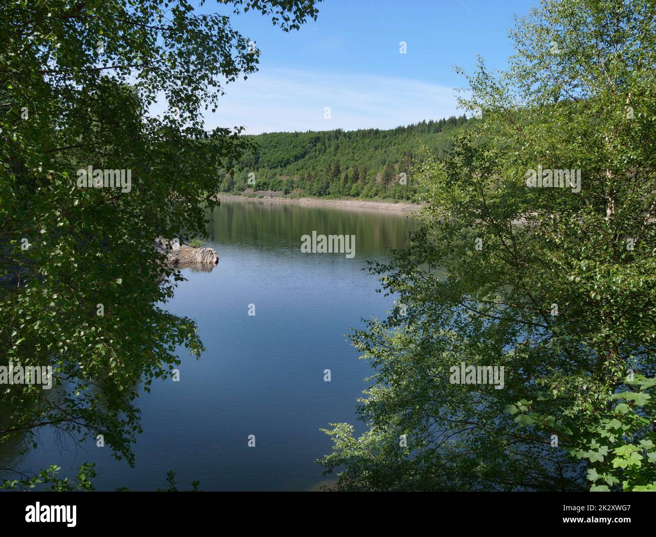 Foray into the Okertalsperre in northern Harz in the state of Lower Saxony Stock Photo