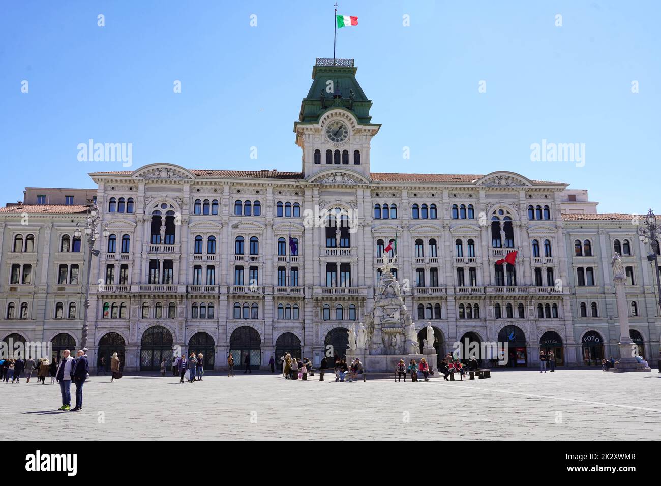TRIESTE, ITALY - APRIL 24, 2022: Trieste city hall in Piazza UnitÃ  d'Italia square, Trieste, Italy Stock Photo