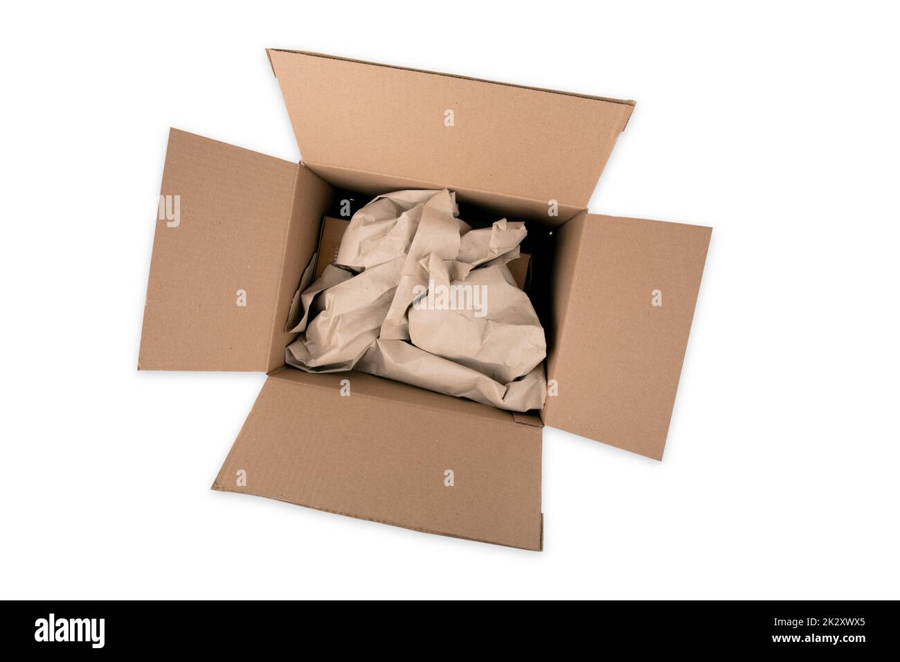 Open Shipping Parcel Stock Photo