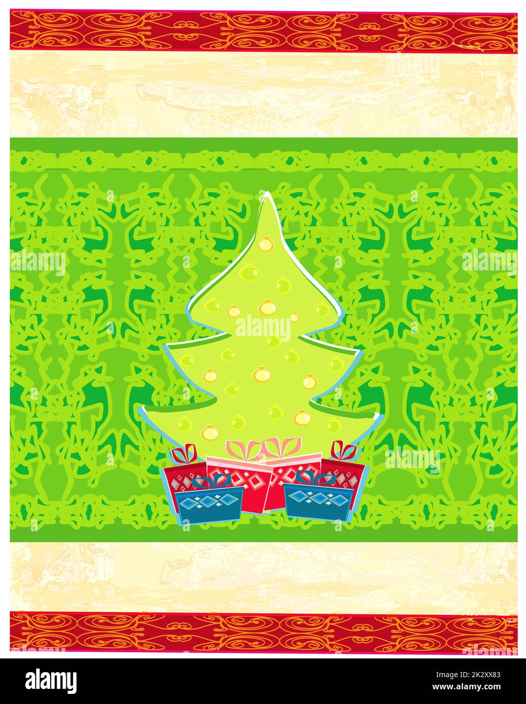 Abstract christmas tree card Stock Photo