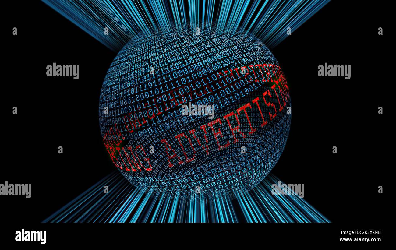 Advertising on the web binary data sphere Stock Photo