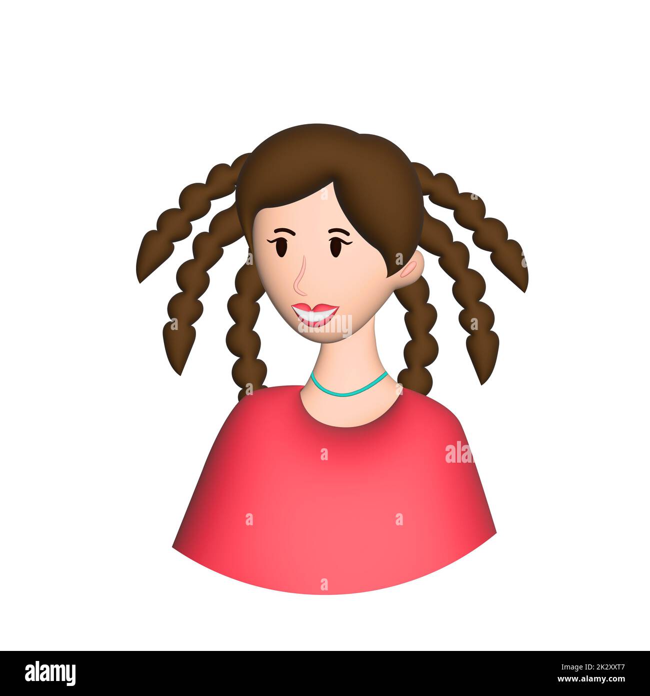 Web icon man, girl with many braids Stock Photo