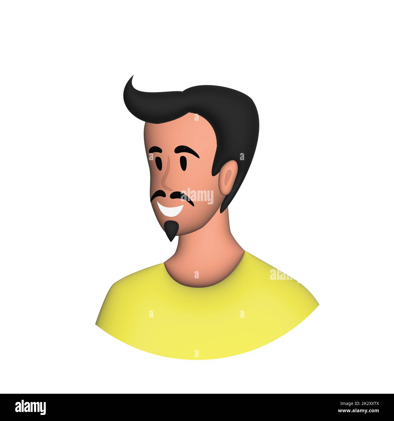Web icon man, middle-aged man with mustache Stock Photo