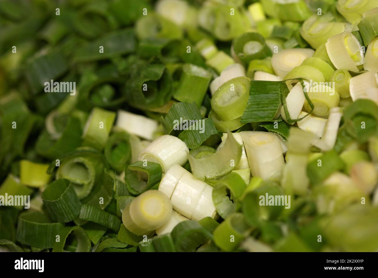 Chopped scallions green onion catering macro background modern high quality prints Stock Photo