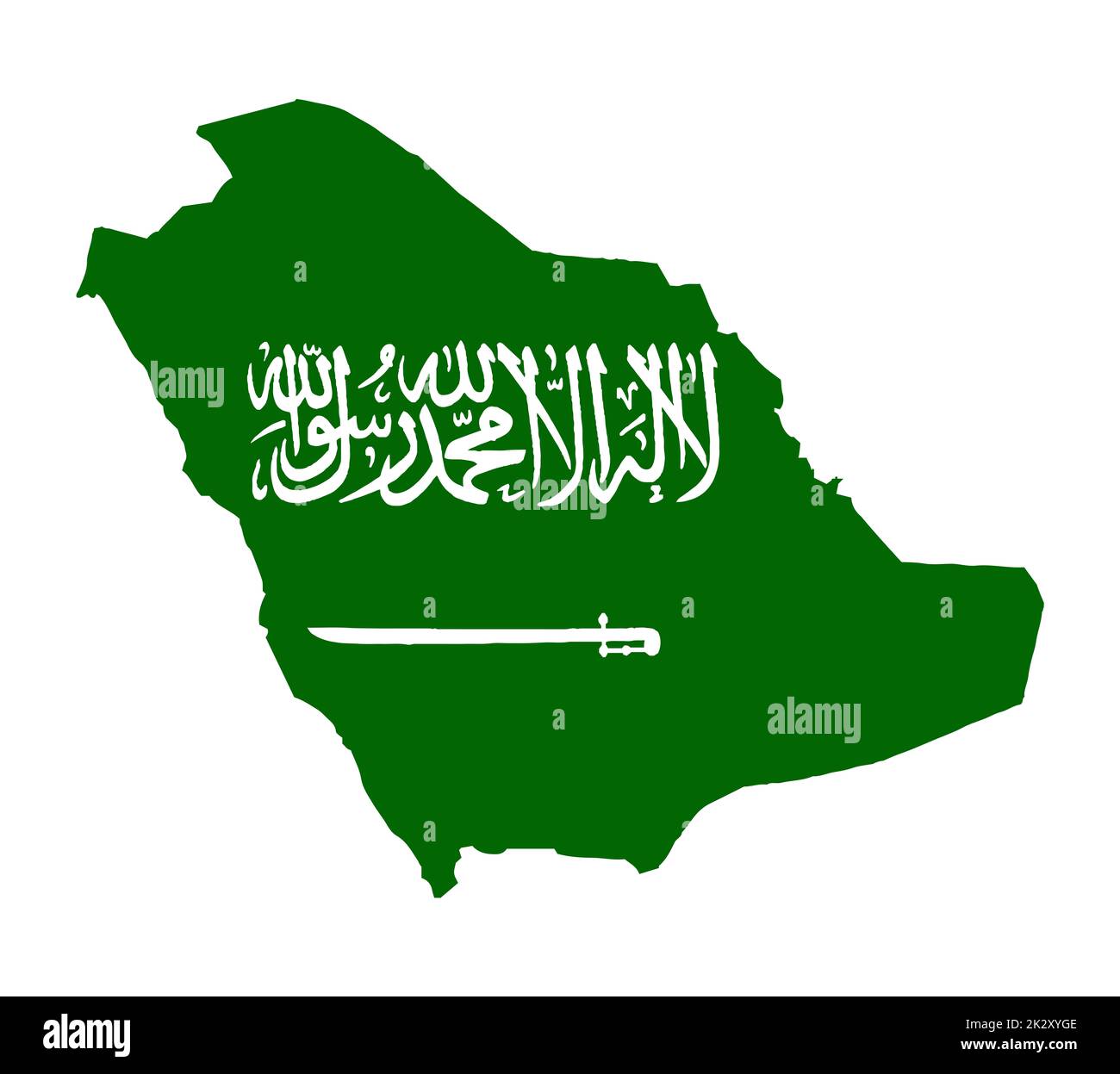 Silhouette map of saudi arabia with flag stock photo alamy