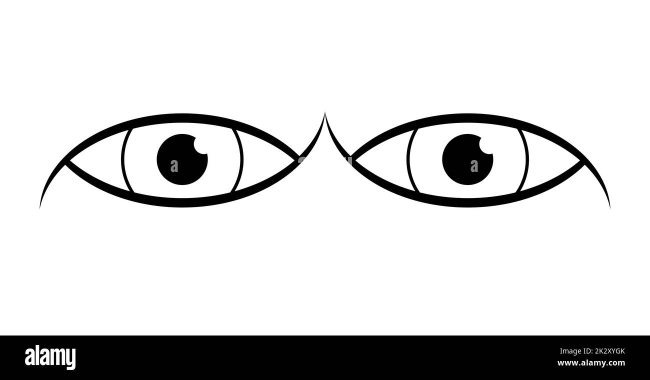 Two Black And White Eyes Stock Photo Alamy