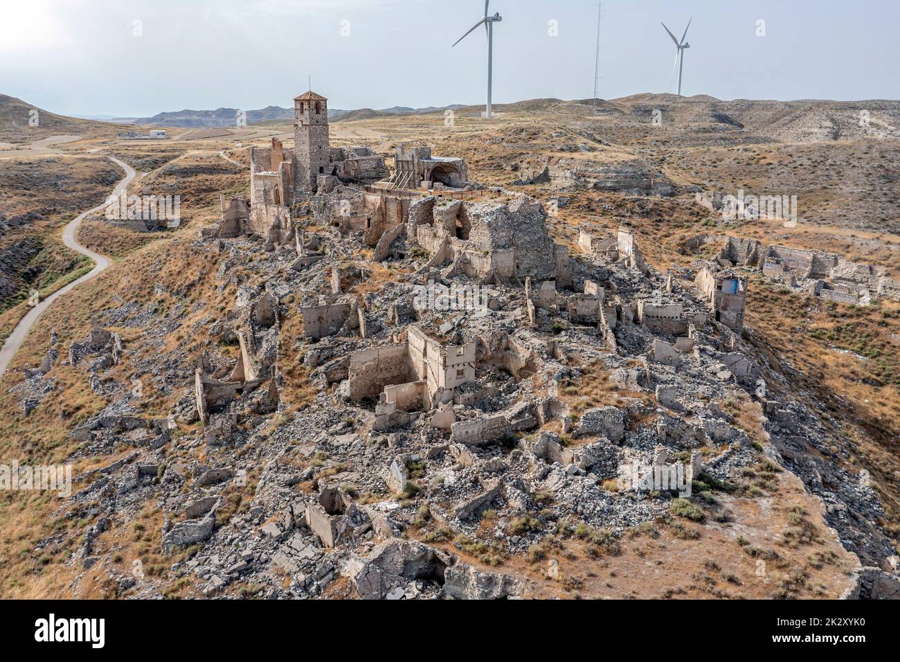 Roden village destroyed in a bombing during the Spanish Civil War