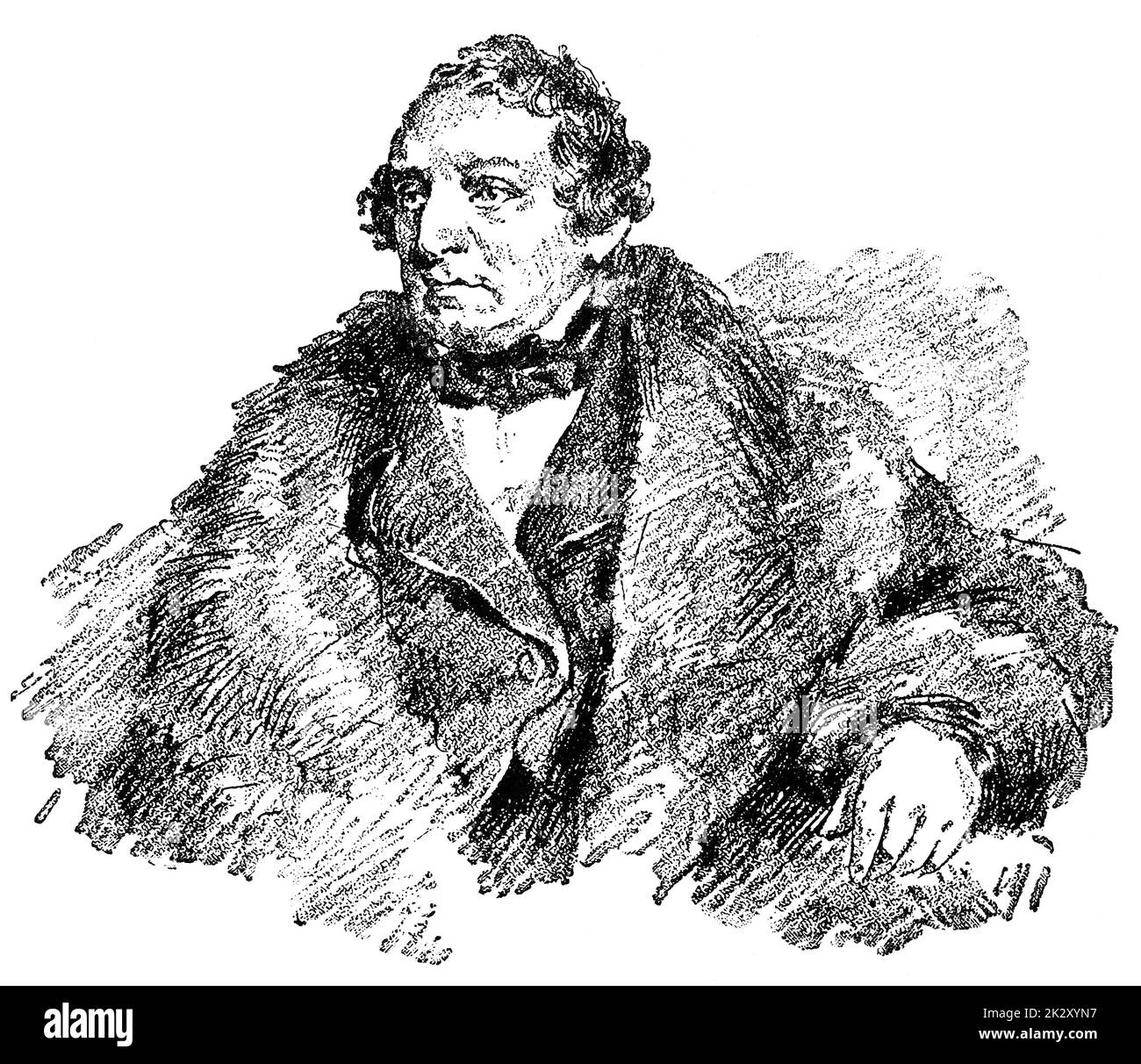 Portrait of Karl Anschutz - a German-born musical director and composer who founded the German Opera in New York City. Illustration of the 19th century. White background. Stock Photo