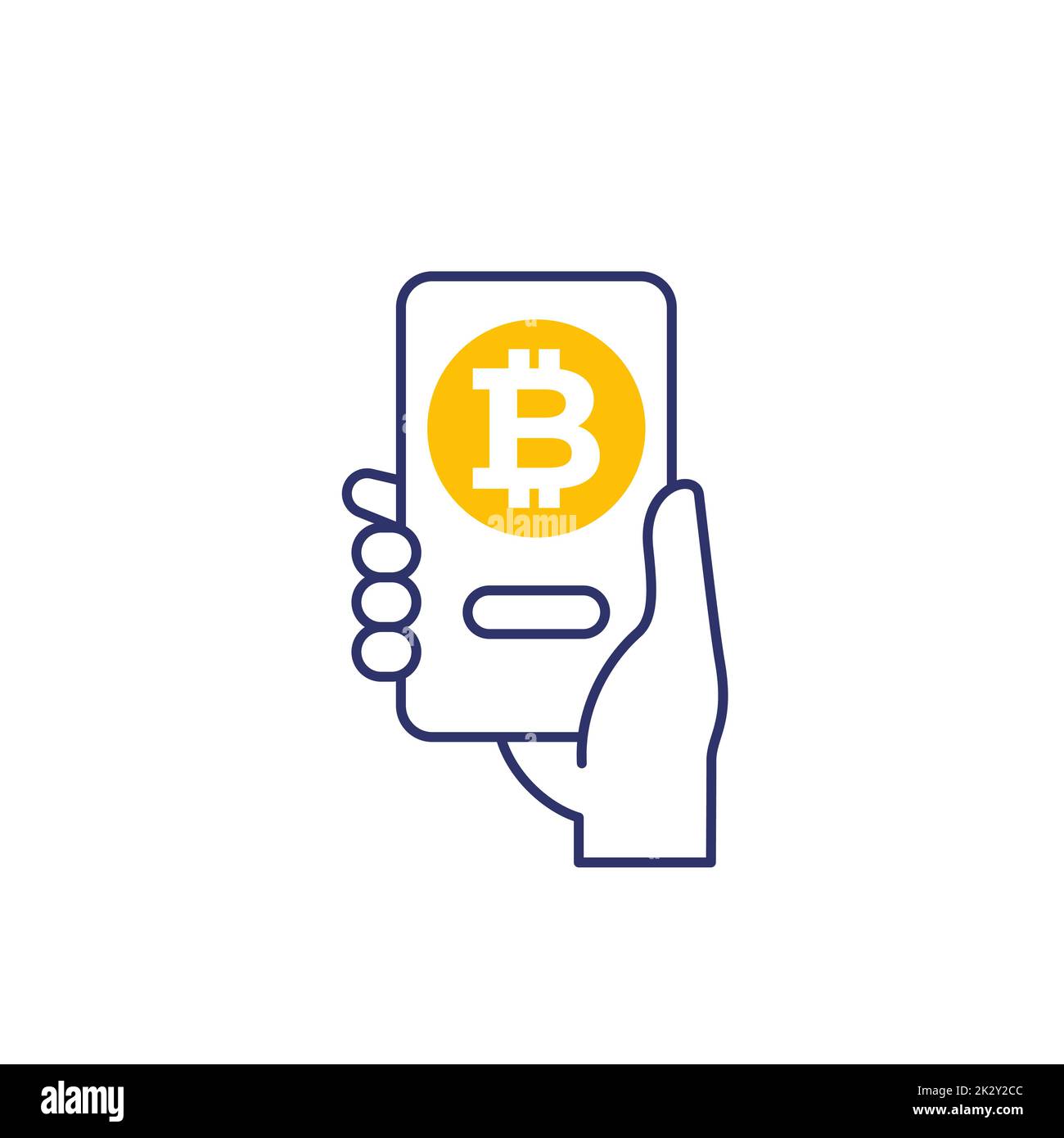 bitcoin wallet, mobile app for crypto icon Stock Vector