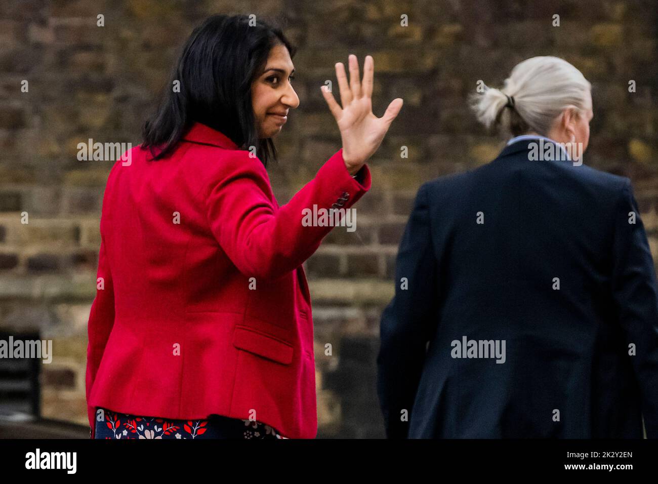 London, UK. 23rd Sep, 2022. Suella Braverman, Home Secretary - Leaving after the Cabinet meeting before The Chancellor leaves Downing Street to make a statement on the government's plans for growth. Credit: Guy Bell/Alamy Live News Stock Photo