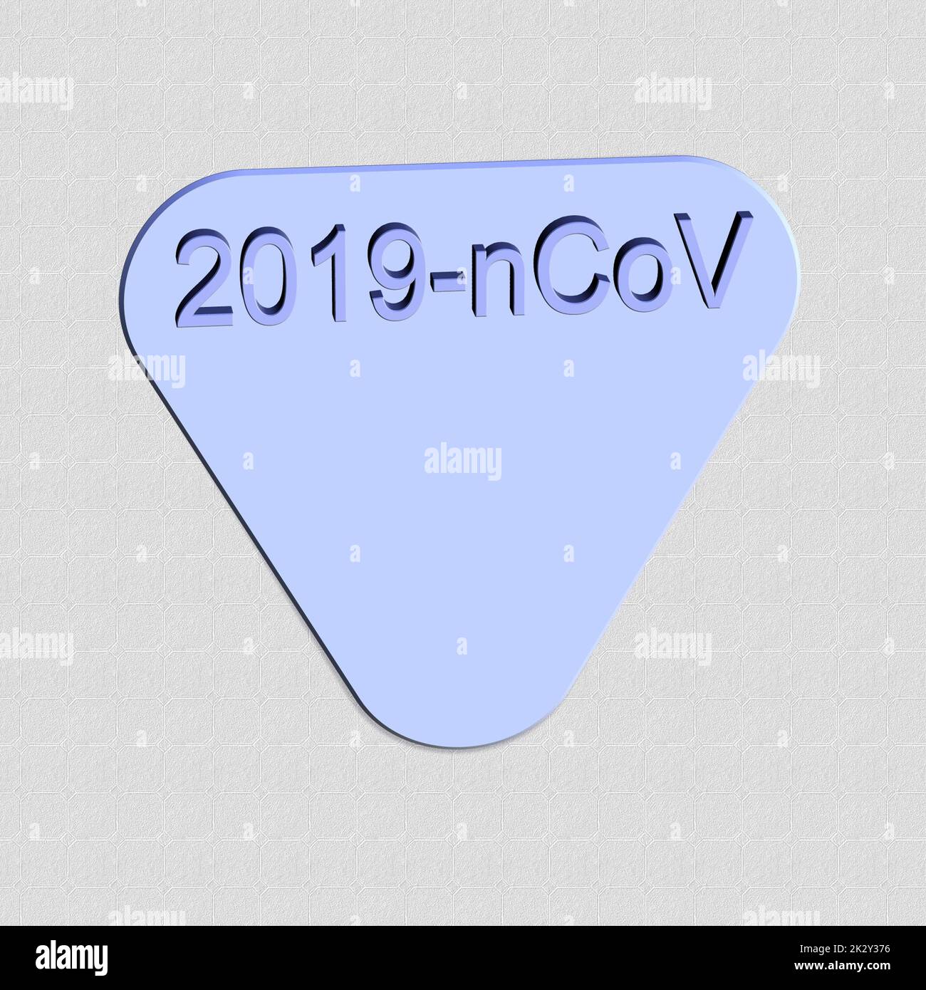 '2019-nCoV' - word, lettering or text as a 3D illustration, 3D rendering, computer graphics Stock Photo