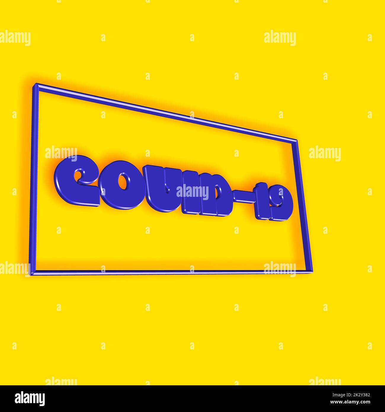 'COVID-19' - word, lettering or text as a 3D illustration, 3D rendering, computer graphics Stock Photo