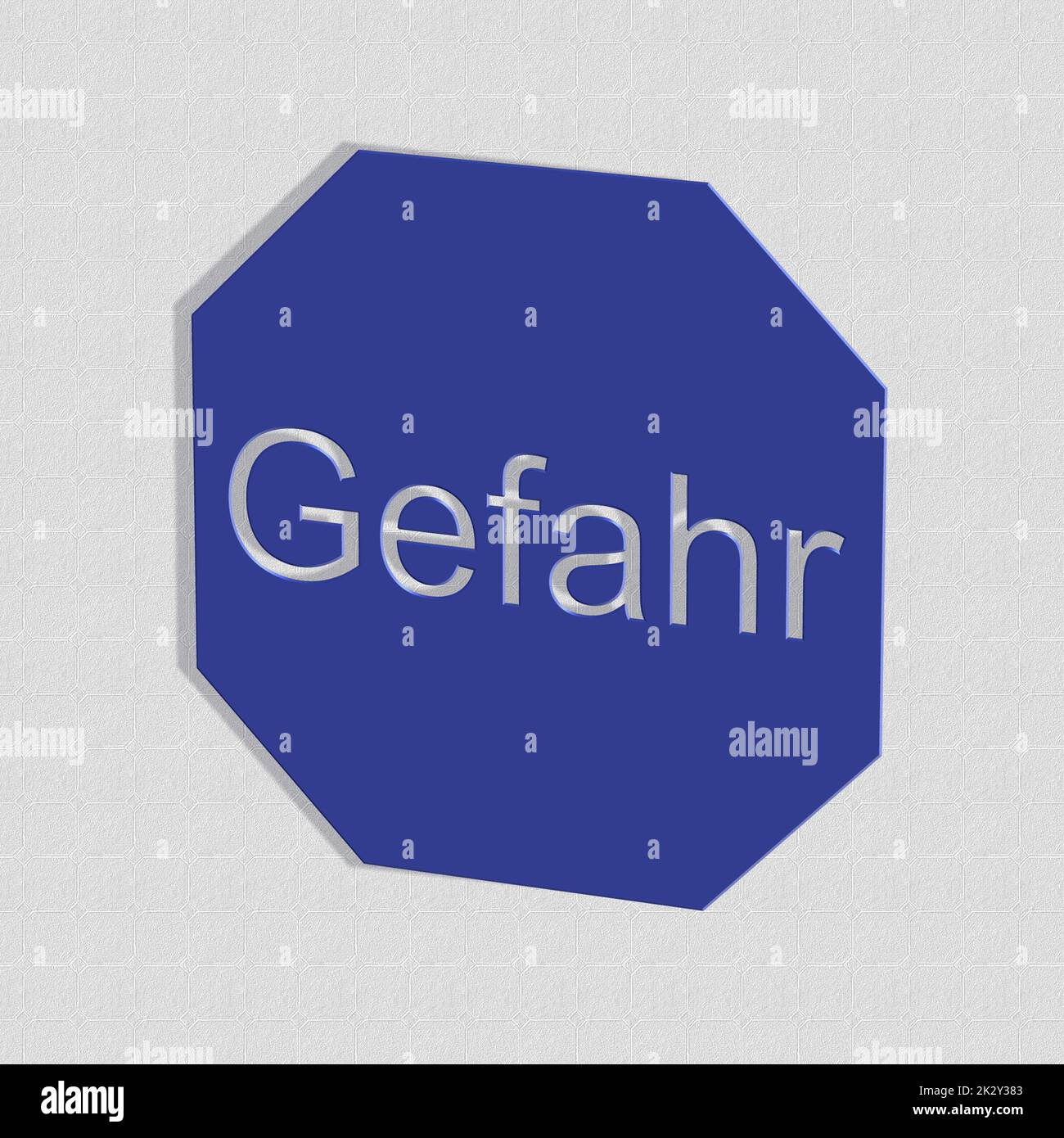 'Gefahr' = 'Danger' - word, lettering or text as 3D illustration, 3D rendering, computer graphics Stock Photo