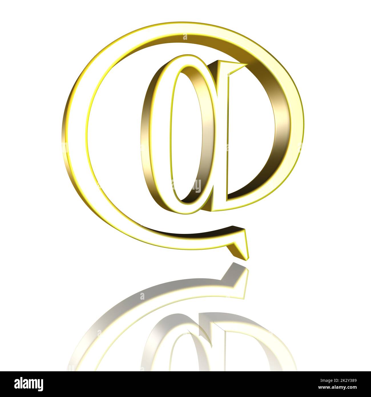 At symbol in yellow, gold on a white background as a 3D illustration, 3D rendering Stock Photo