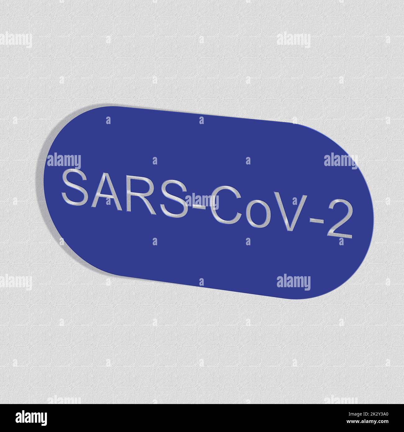 'SARS-CoV-2' - word, lettering or text as 3D illustration, 3D rendering, computer graphics Stock Photo