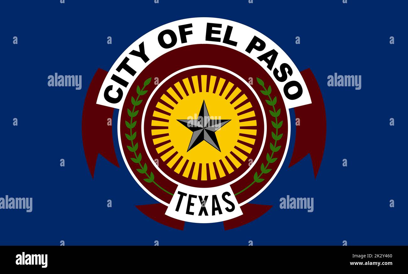 Flag Of El Paso City Texas Stock Photo - Alamy