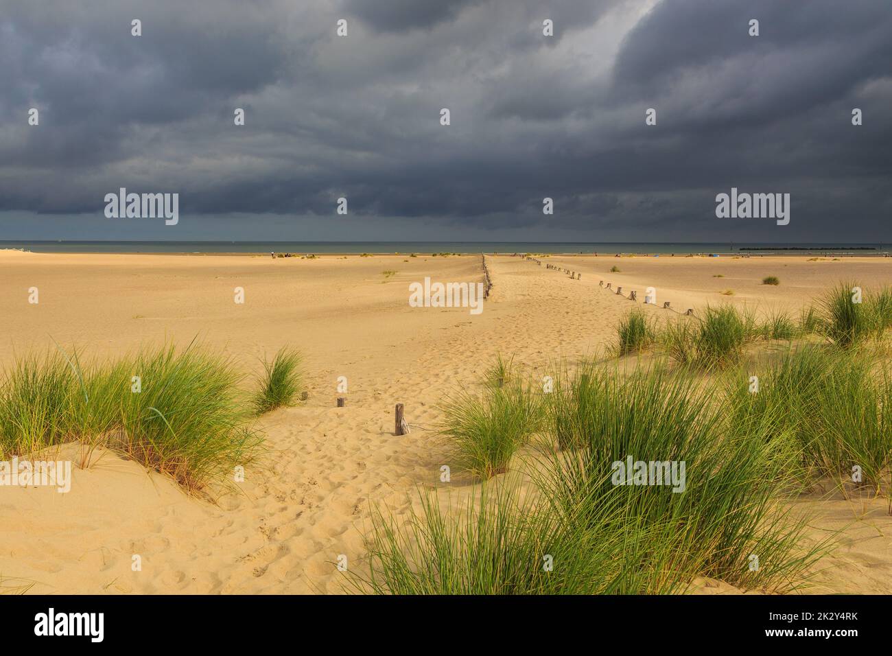 Plage de MalolesBains, a large beach known from Second World War. North coastline of France