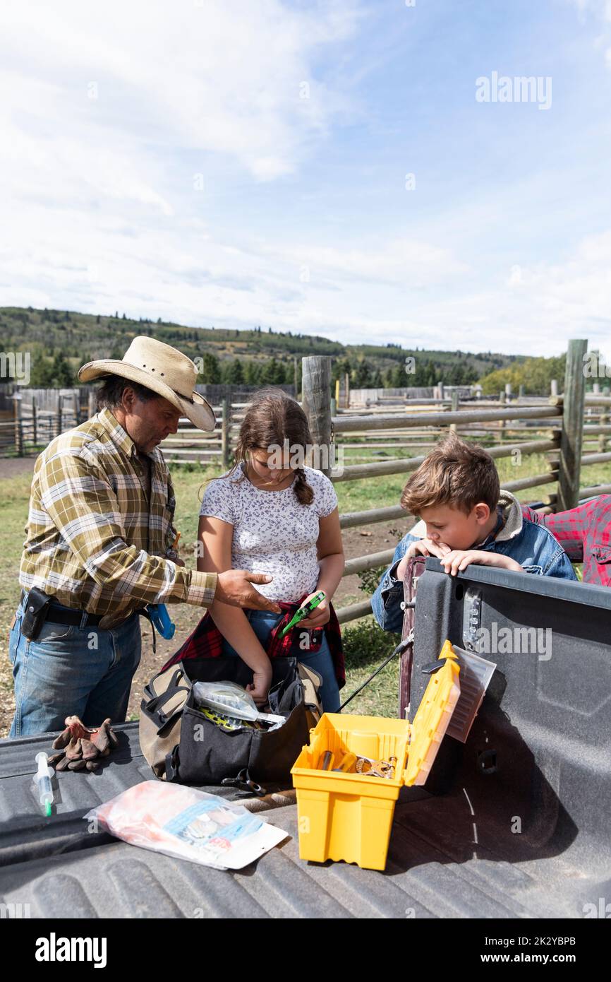 Grandfather grandson cattle hi-res stock photography and images - Alamy