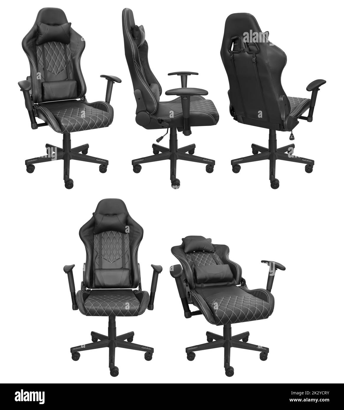 Gaming computer chair with adjustment. Isolated on a white background