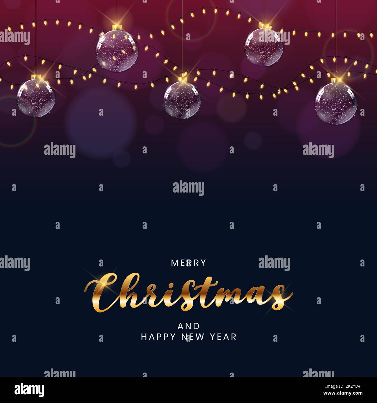 Christmas Holiday Party Background. Happy New Year and Merry Christmas Poster Template. Vector Illustration Stock Vector