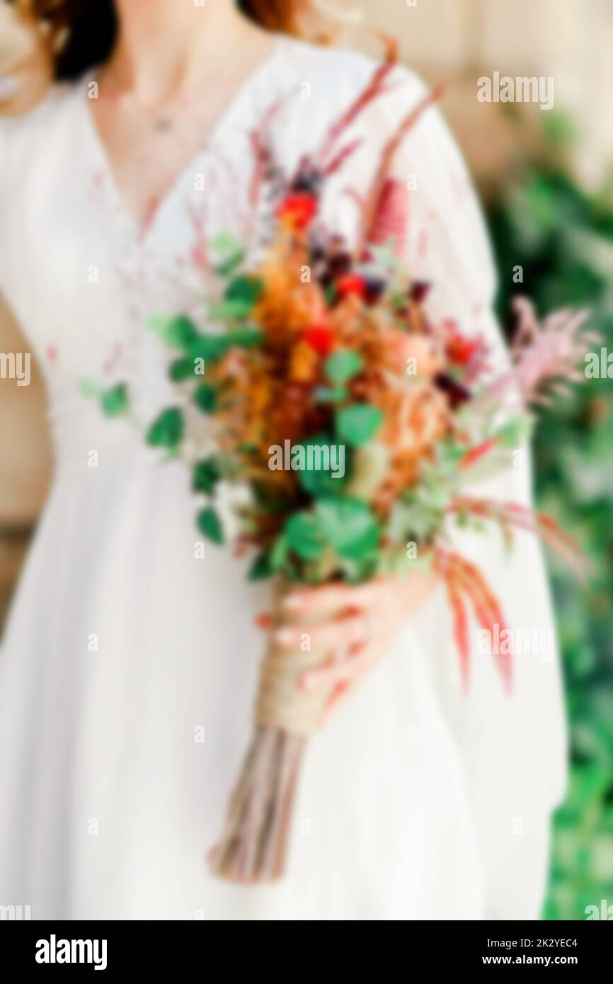 a blurred bridal flower photograph. BLURRED Stock Photo