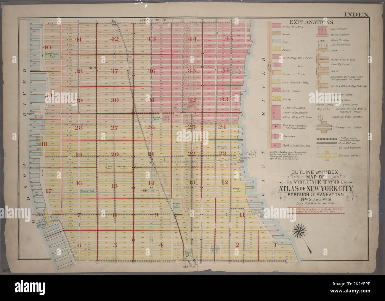 Cartographic Maps 1920 Lionel - Cartographic Maps 1920 Lionel Pincus And Princess Firyal Map Division Manhattan New York Ny Real Property New York State New York New York Ny Outline And Index Map Of Atlas Of New York City Borough Of Manhattan 14th St To 59th St Volume Two 2K2YEPP