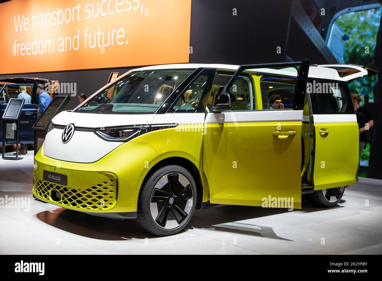 New Volkswagen ID Buzz electric van presented at the Hannover IAA Transportation Motor Show. Germany - September 20, 2022 Stock Photo