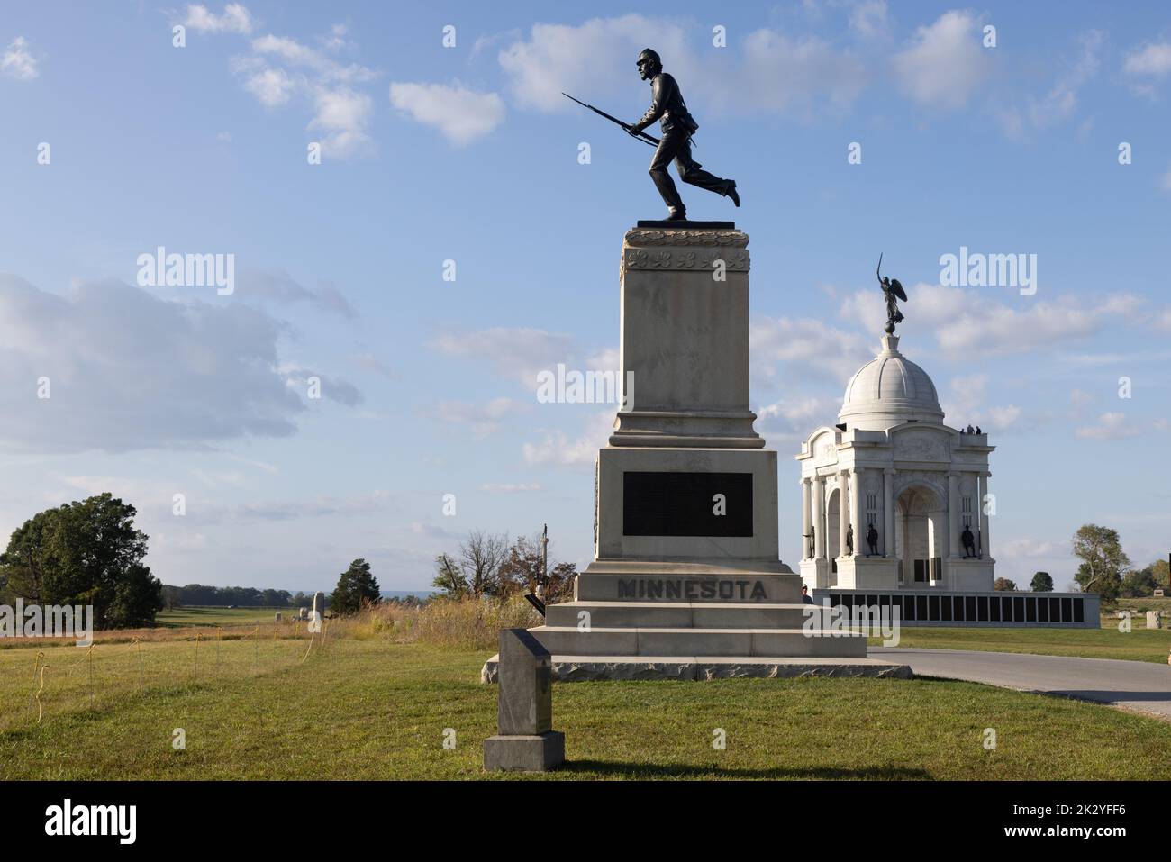 Minnesota and Pennsylvania Monuments, Gettysburg National Park Stock Photo Alamy