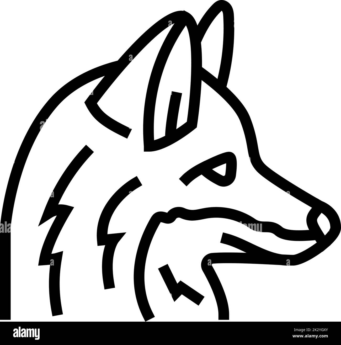 fox animal zoo line icon vector illustration Stock Vector Image & Art