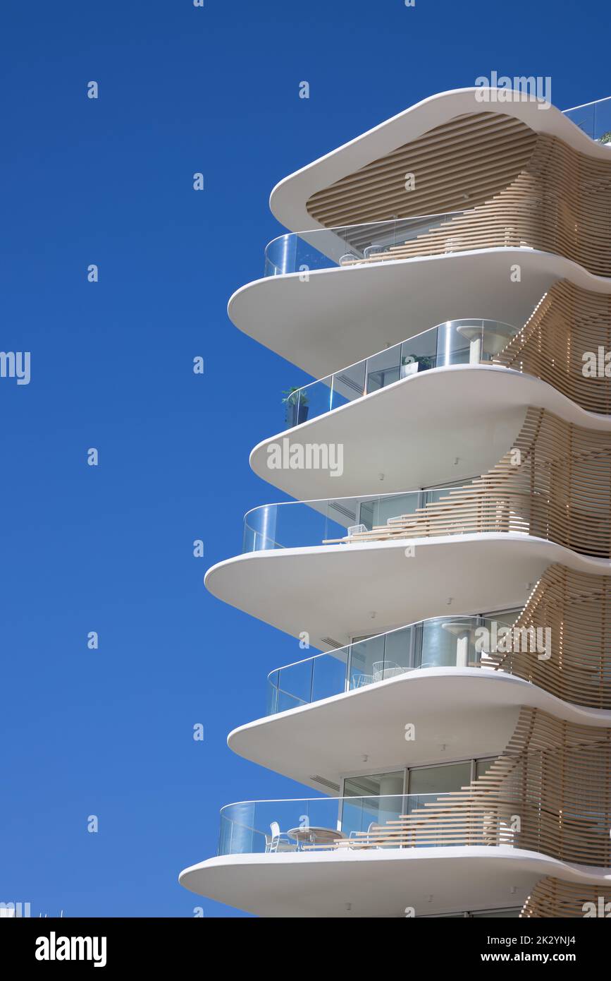 A vertical shot of the beautiful exterior architecture of a modern ...