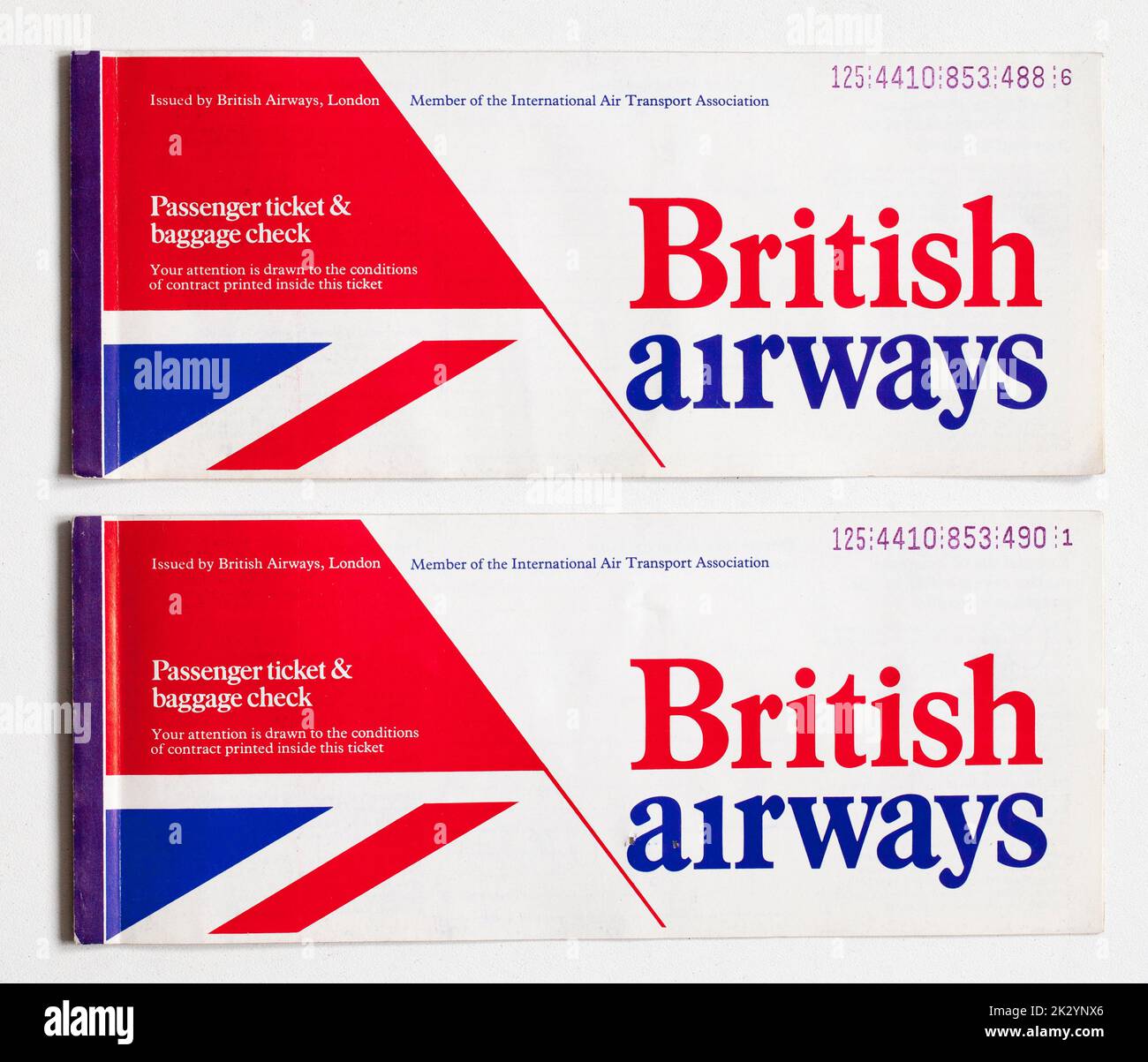 British Airways Flight Ticket Stock Photo