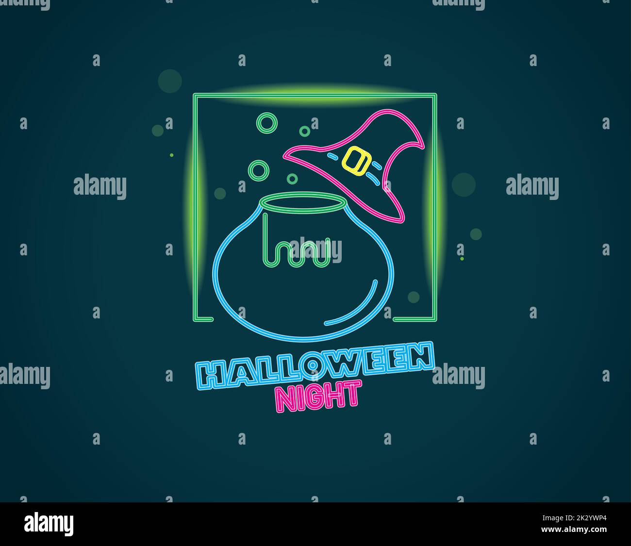 halloween night lettering Stock Vector