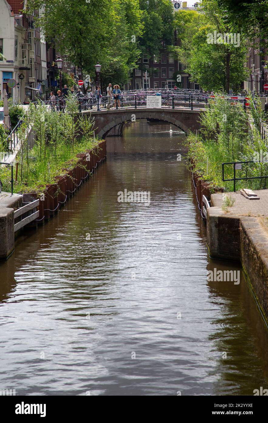Bridge over an Amsterdam canal Stock Photo