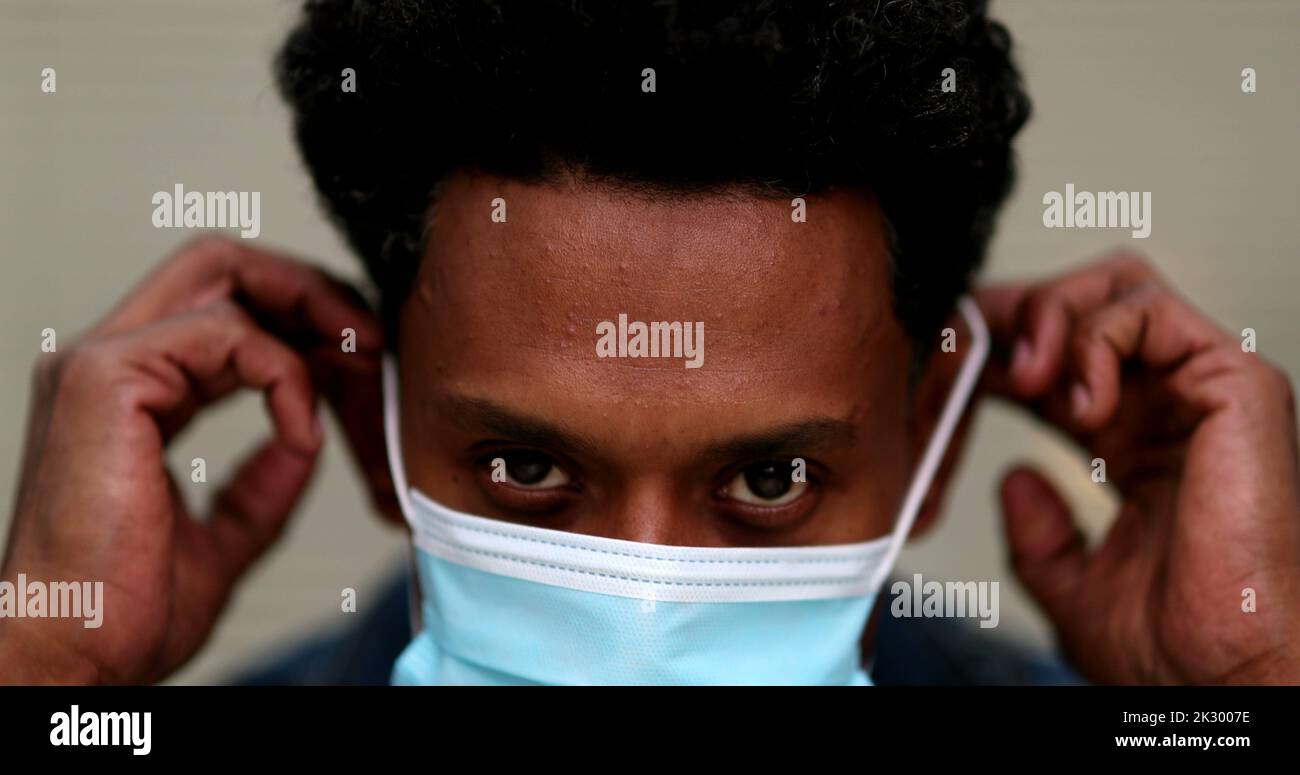 African person wearing covid 19 hi-res stock photography and images - Alamy