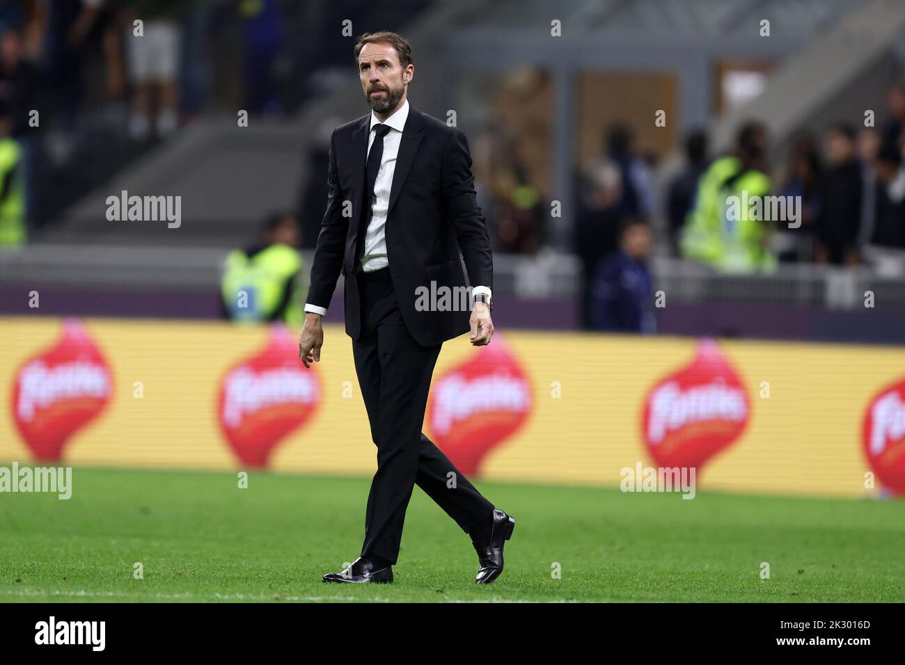 Milan, Italy. 23rd Sep, 2022. Gareth Southgate, head coach of England looks dejected during the Uefa Nations League Group 3 match between Italy and England at Stadio Giuseppe Meazza on September 23, 2022 in Milano Italy . Credit: Marco Canoniero/Alamy Live News Stock Photo