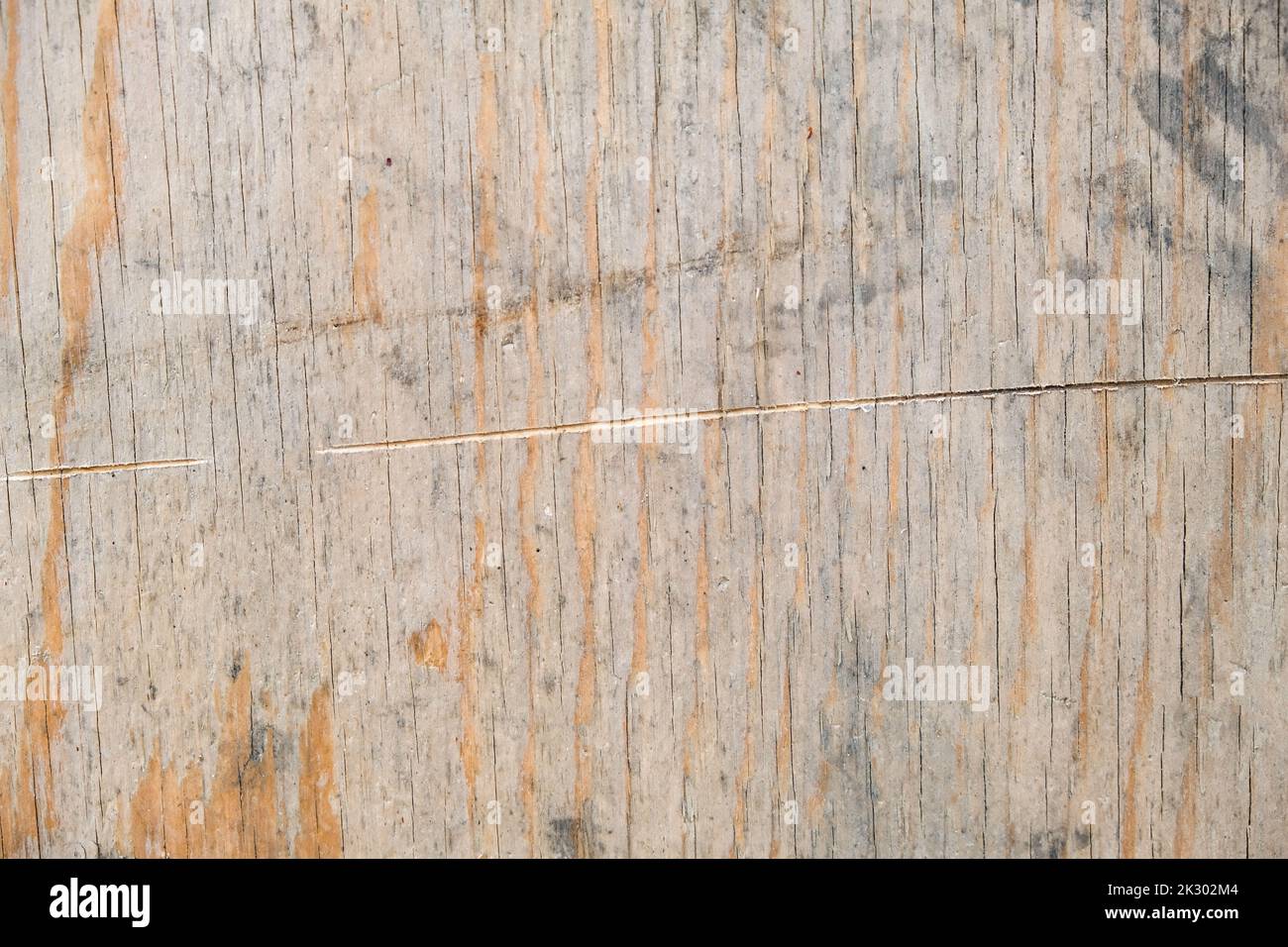 The texture of orange plywood. The texture of the smooth surface of plywood. Top view of the plywood background. Stock Photo